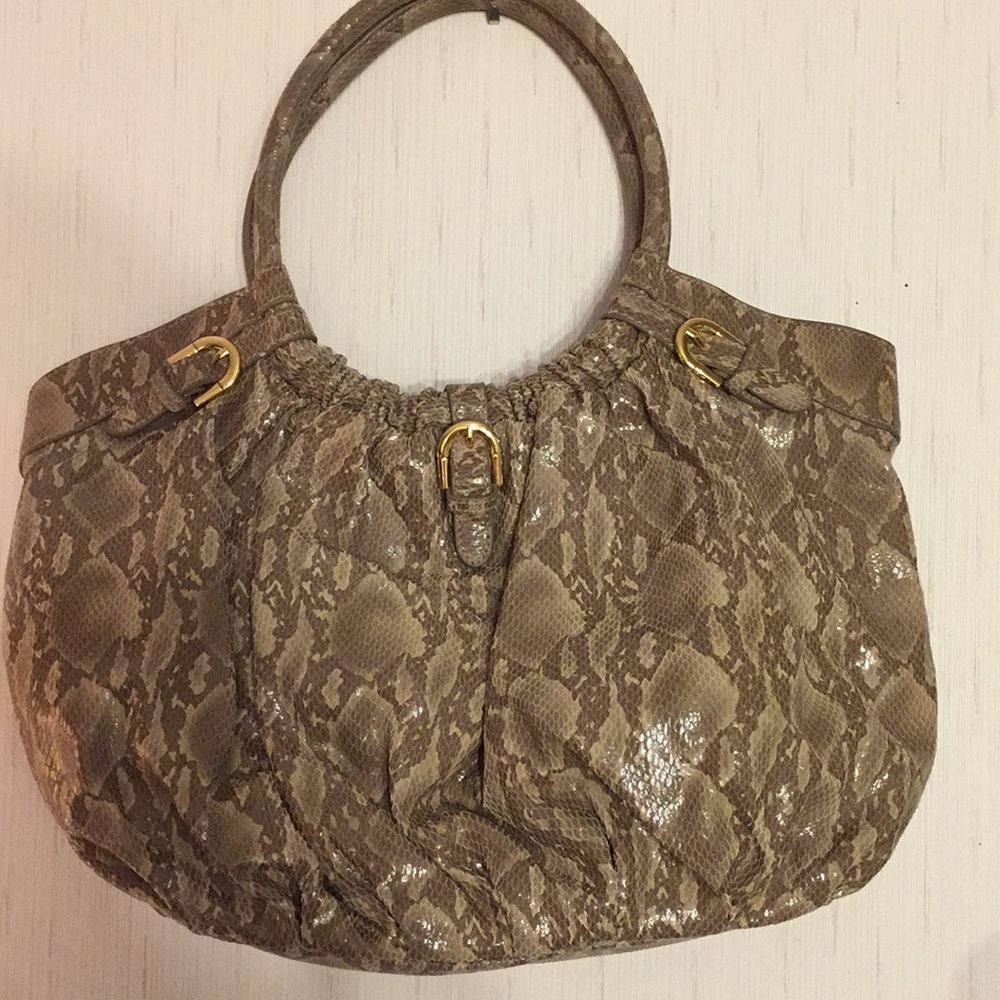 Animal Print Embossed Leather Bag